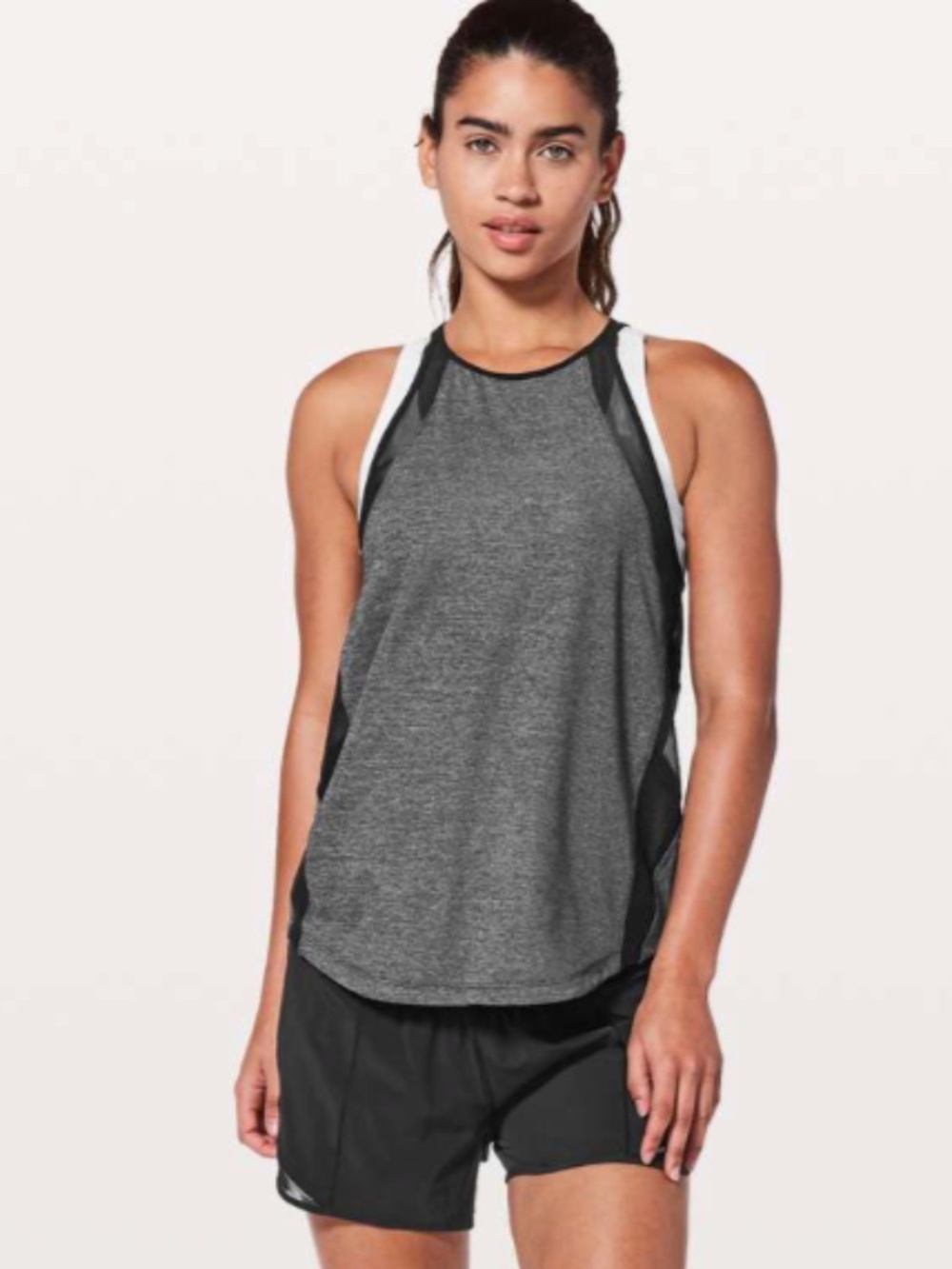 Lululemon Run Off-Route Tank, US Women's 6, Black Heather Grey, Like New